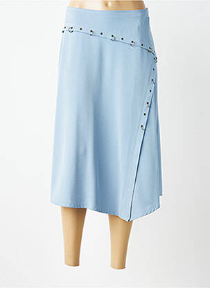 Jupe mi-longue doublure textile bleu BAI AMOUR femme