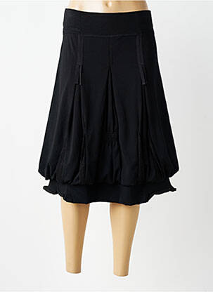 Jupe mi-longue stretch noir FILLE DES SABLES femme