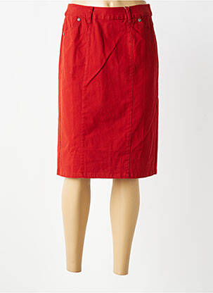 Jupe mi-longue stretch orange JAC JAC femme