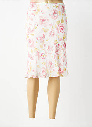 Jupe mi-longue coupe droite blanc ANTONELLE femme