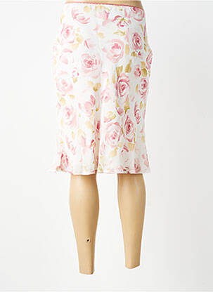 Jupe mi-longue coupe droite blanc ANTONELLE femme