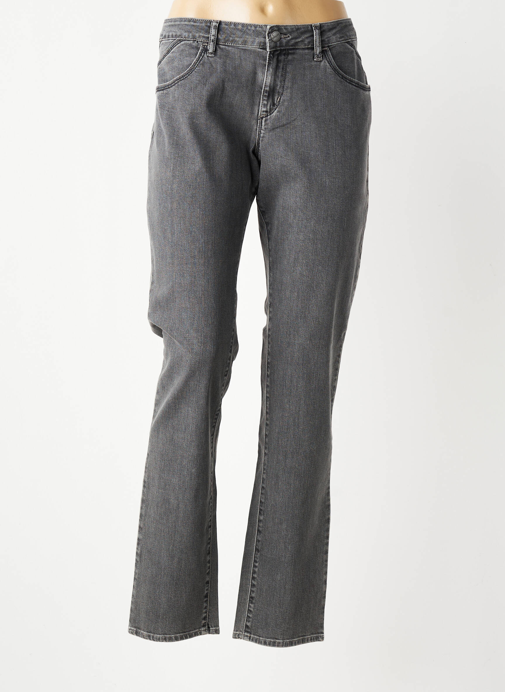 Jeans coupe droite stretch taille normale gris KANOPE femme
