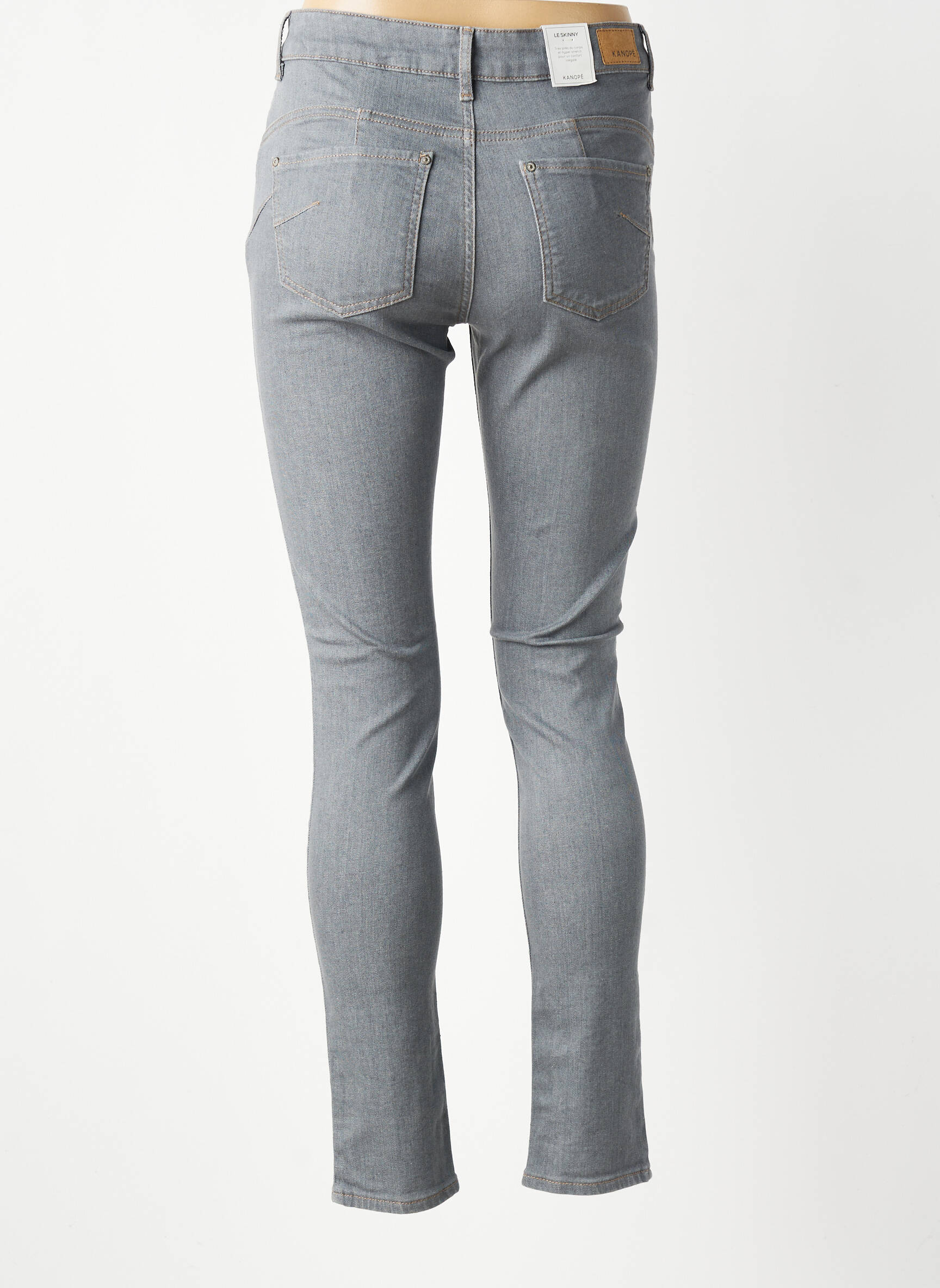 Jeans coupe slim stretch taille normale gris KANOPE femme