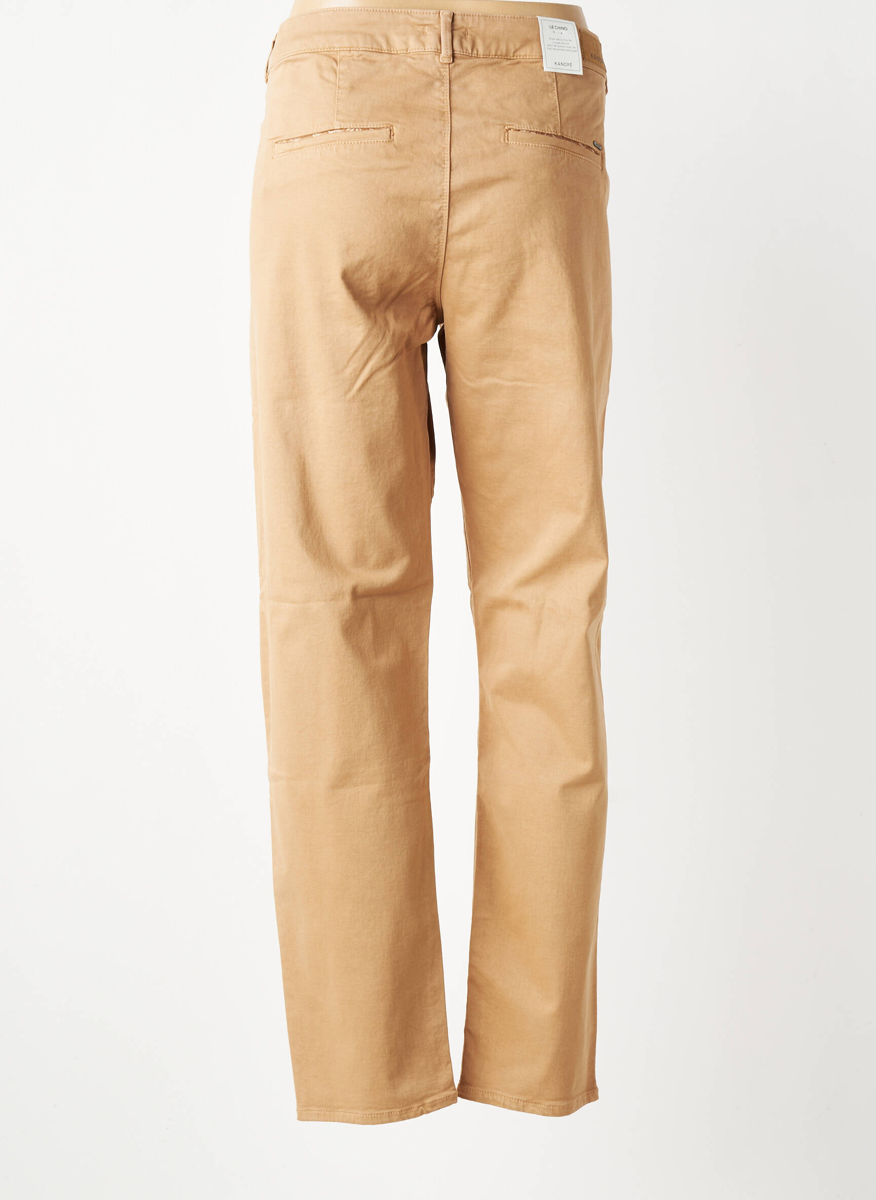 Pantalon chino stretch taille normale beige KANOPE femme