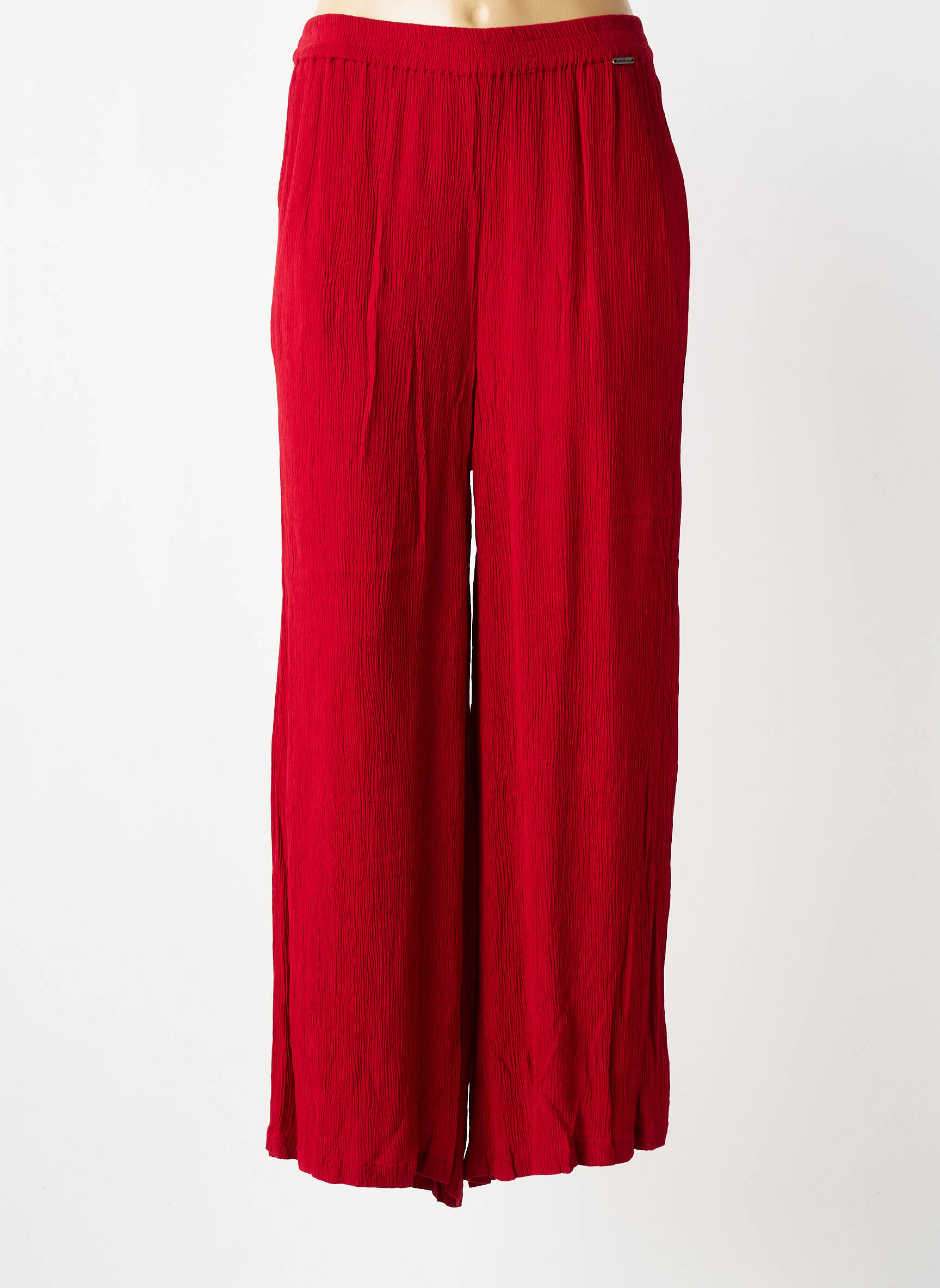 Pantalon large tissage crêpe taille normale rouge AGATHE & LOUISE femme