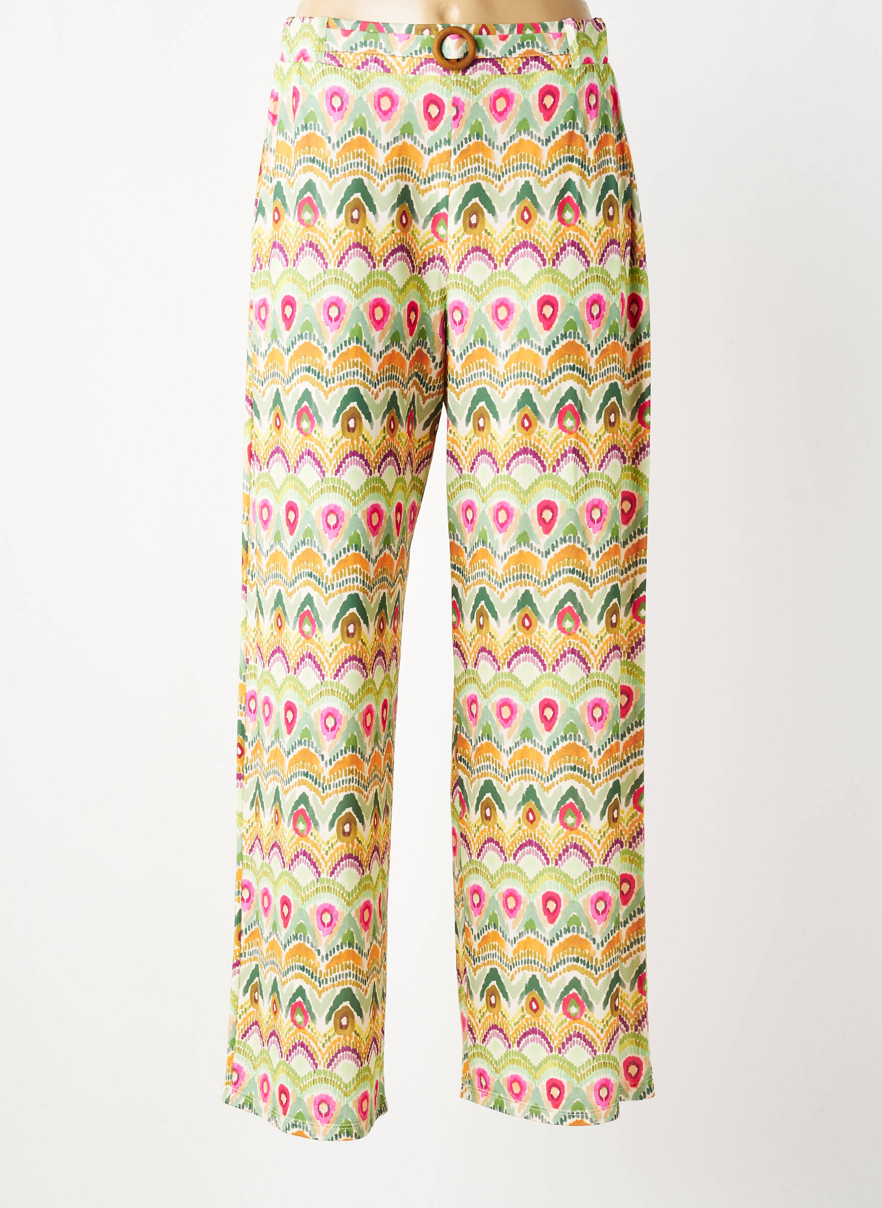 Pantalon droit stretch taille normale vert TINTA femme