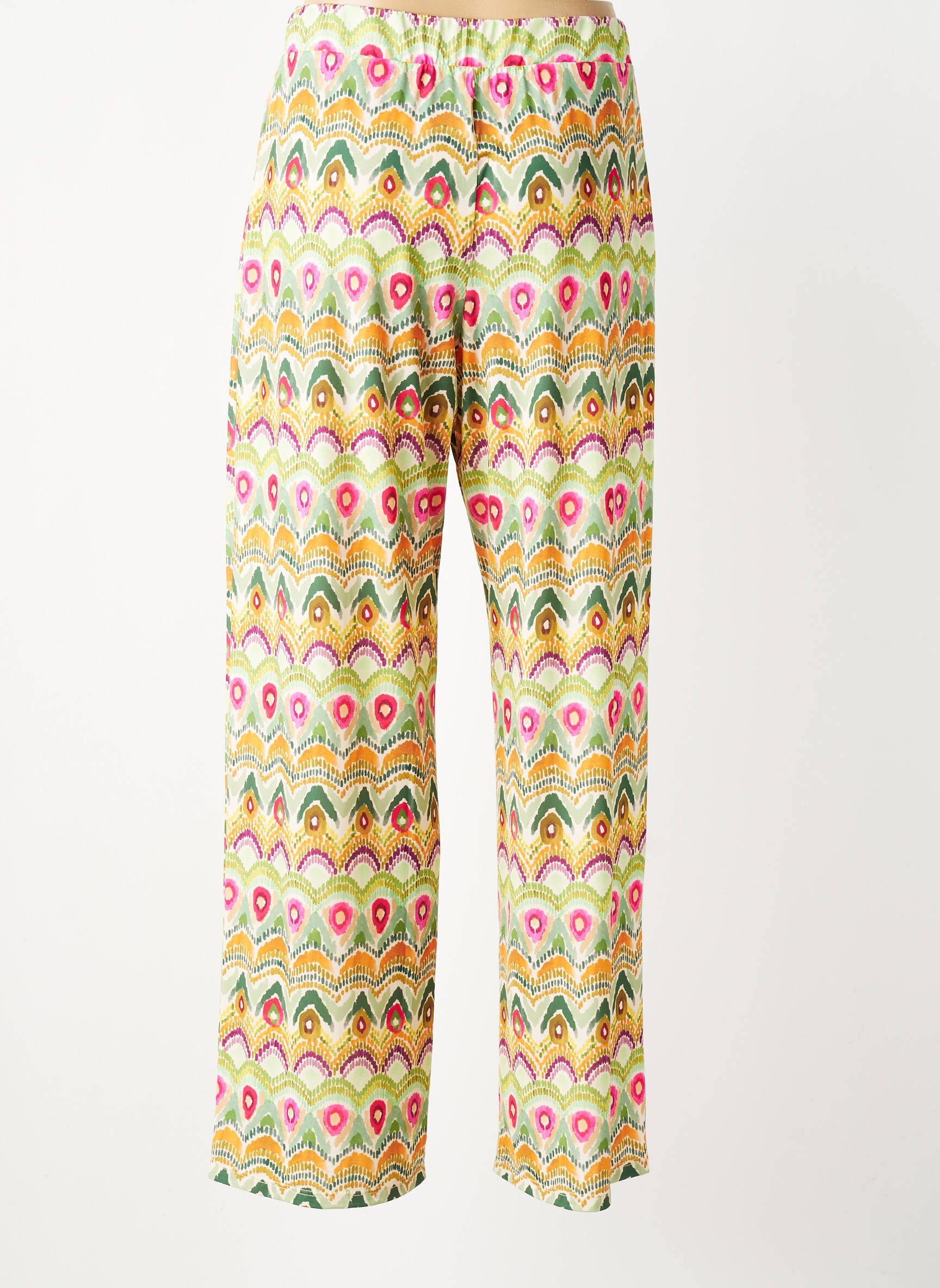 Pantalon droit stretch taille normale vert TINTA femme