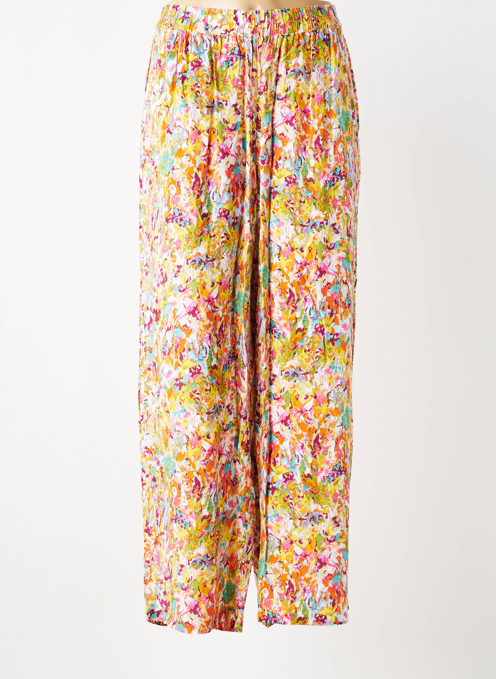 Pantalon large tissage popeline taille normale jaune AGATHE & LOUISE femme