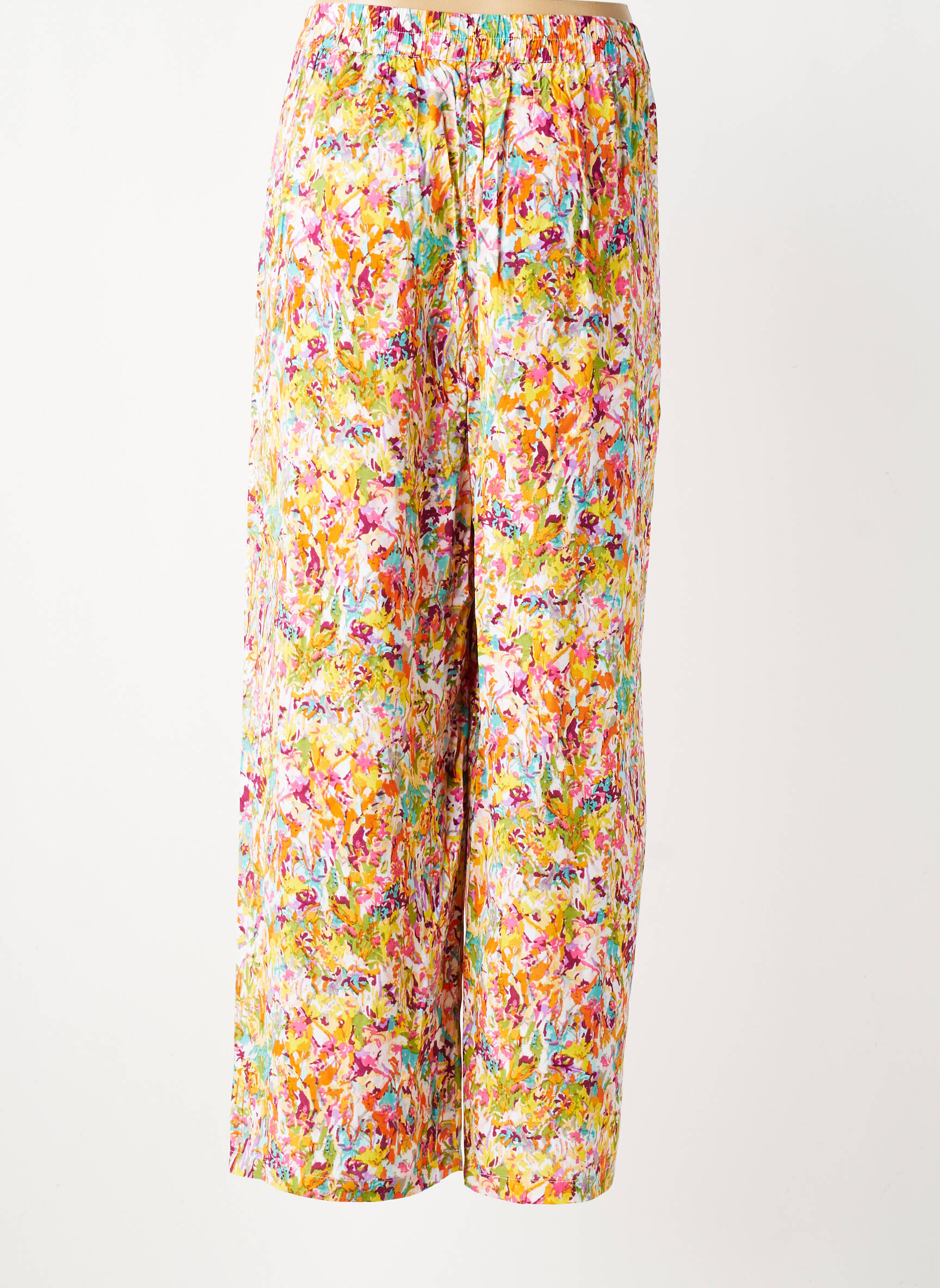 Pantalon large tissage popeline taille normale jaune AGATHE & LOUISE femme