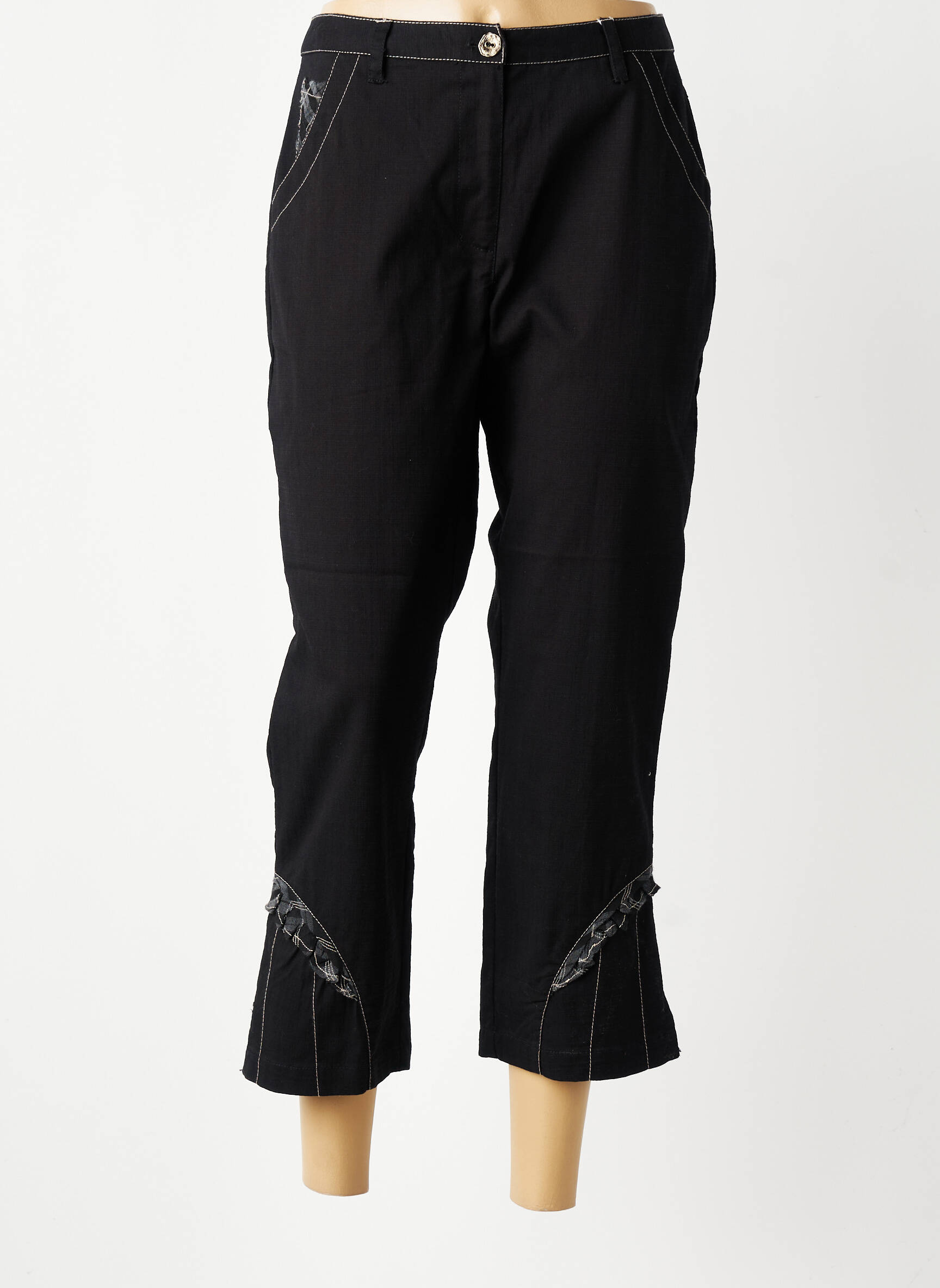 Pantacourt stretch taille normale noir JAC JAC femme