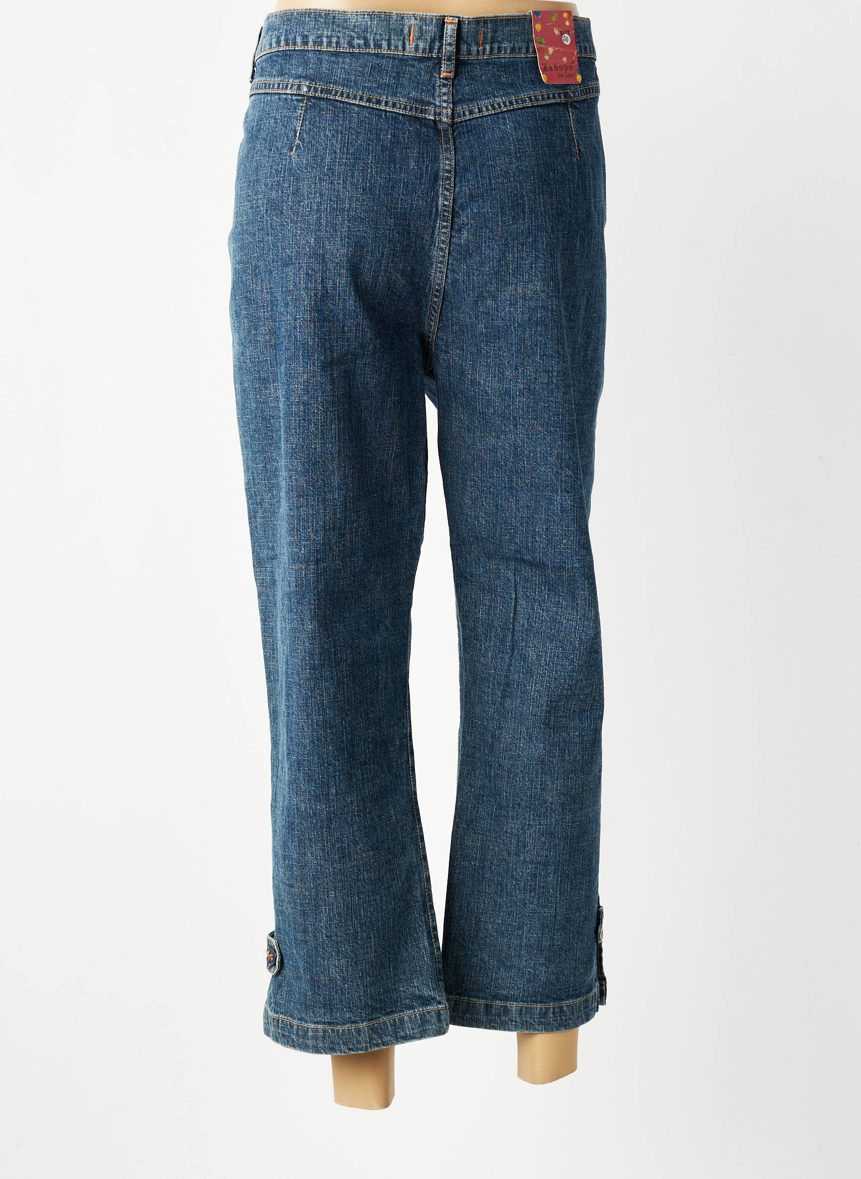 Jeans coupe droite stretch taille normale bleu KANOPE femme