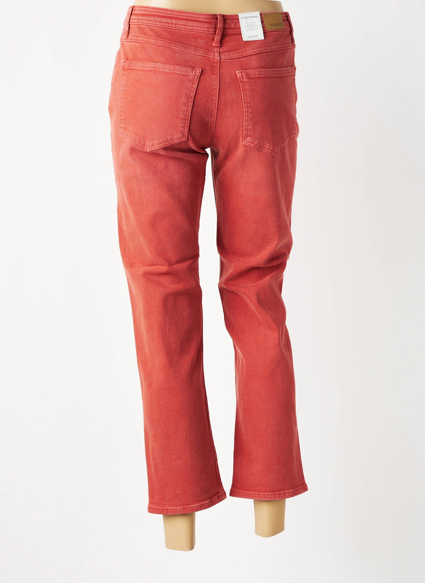 Jeans coupe droite stretch taille normale rouge KANOPE femme