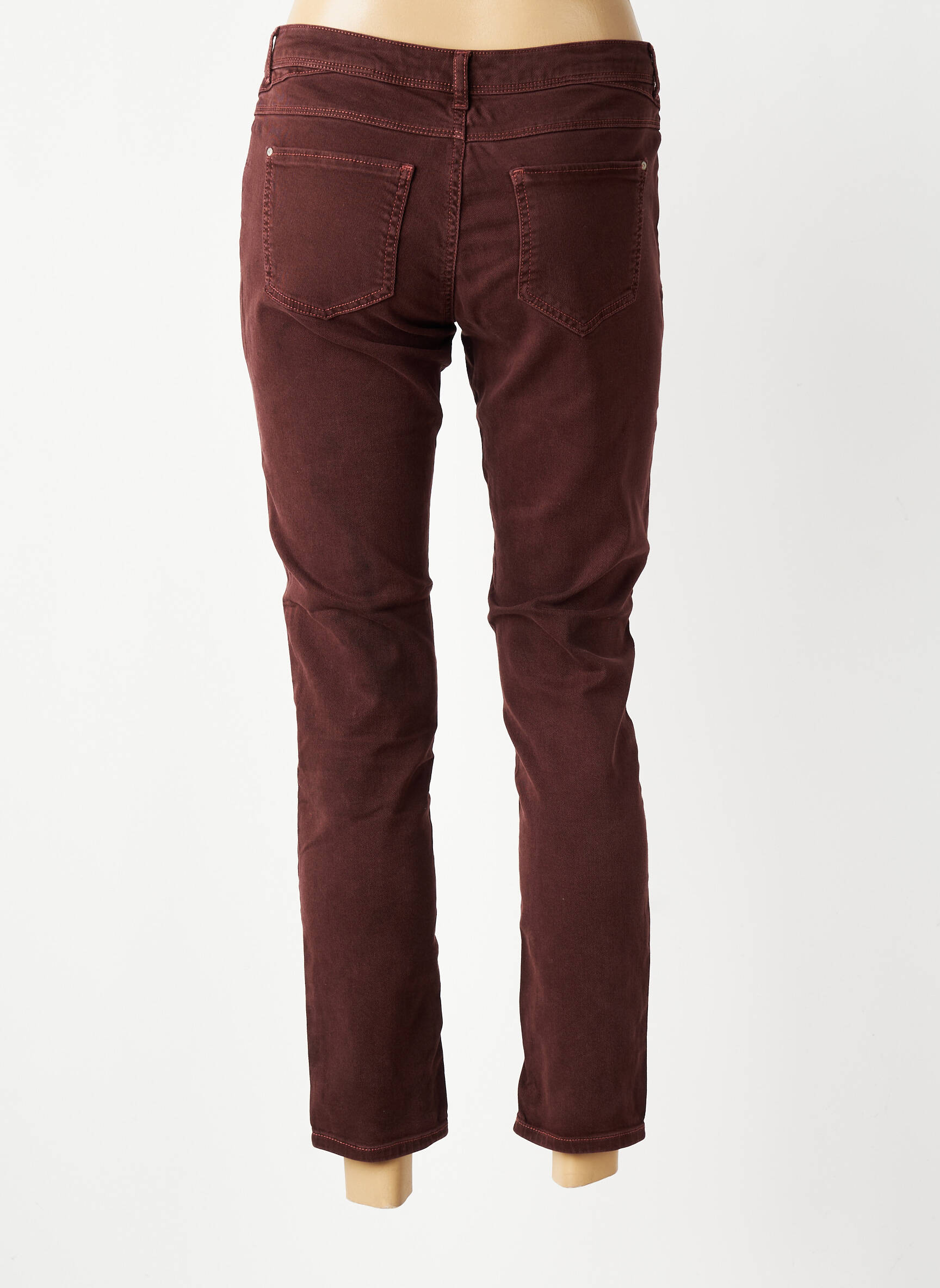 Jeans coupe slim stretch taille normale marron KANOPE femme