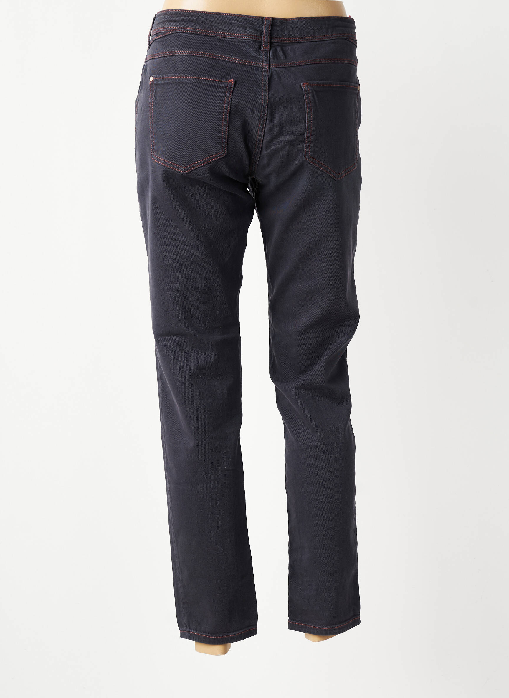Pantalon droit stretch taille normale bleu KANOPE femme