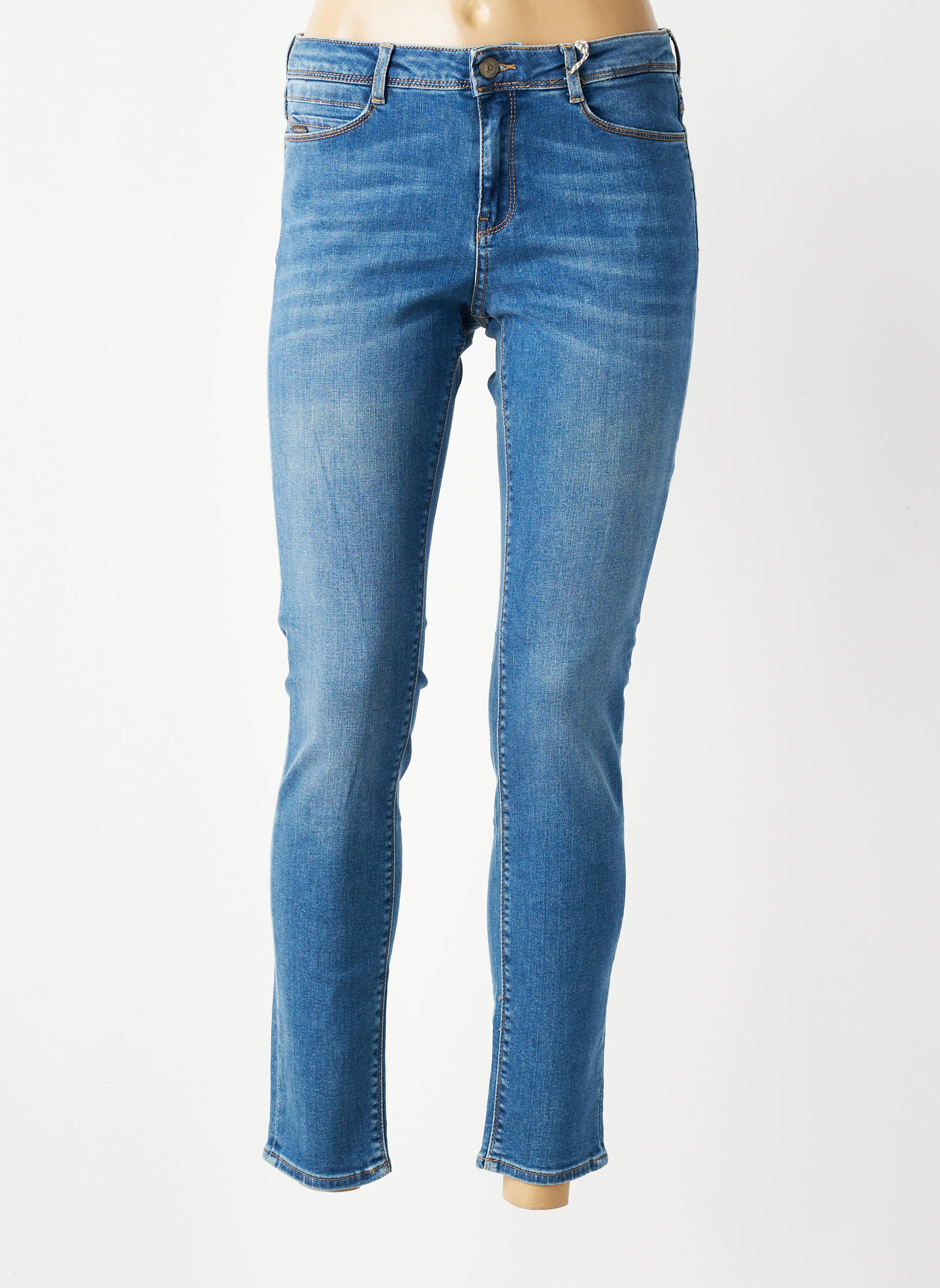 Jeans coupe slim stretch taille normale bleu KANOPE femme
