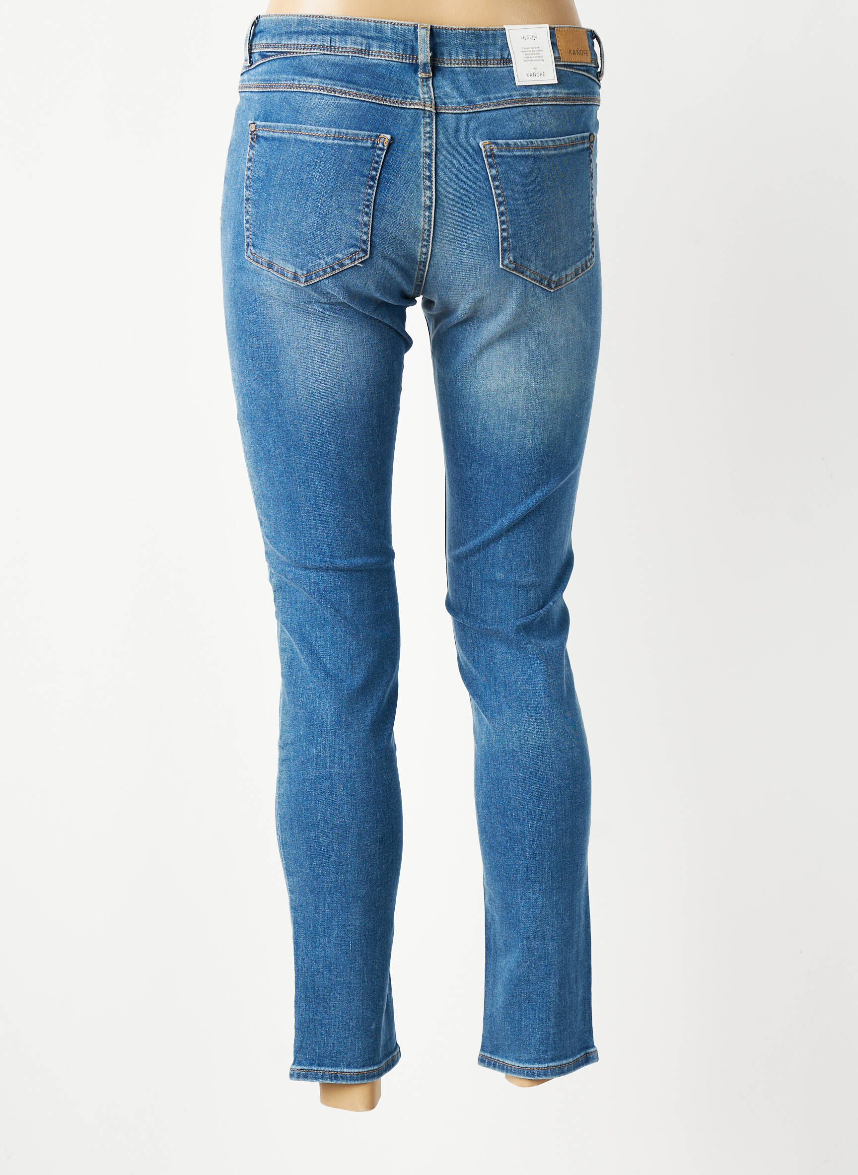 Jeans coupe slim stretch taille normale bleu KANOPE femme