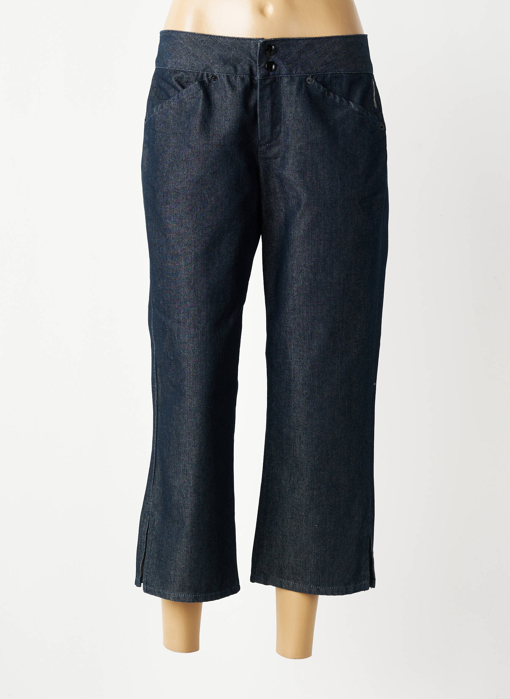 Pantacourt coupe droite taille normale bleu SEVENTEEN femme