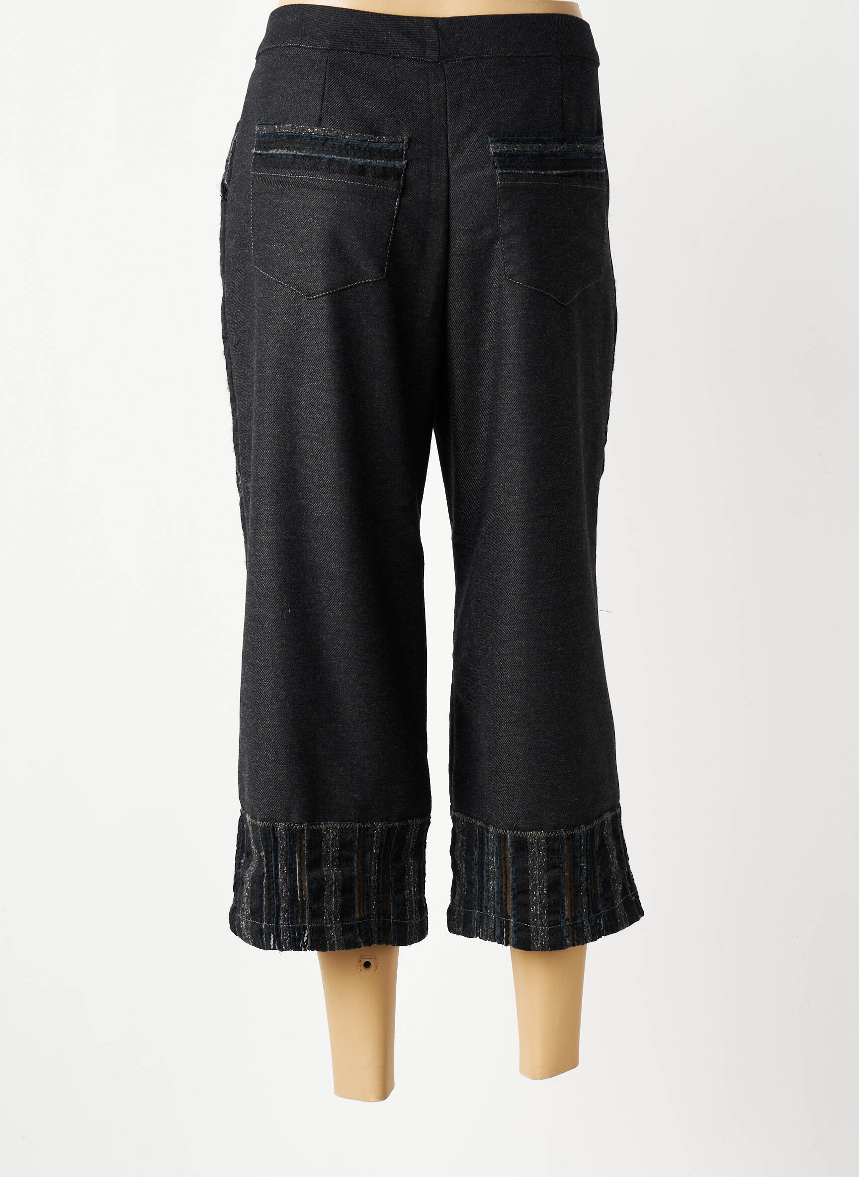 Pantacourt coupe droite taille normale gris FILLE DES SABLES femme