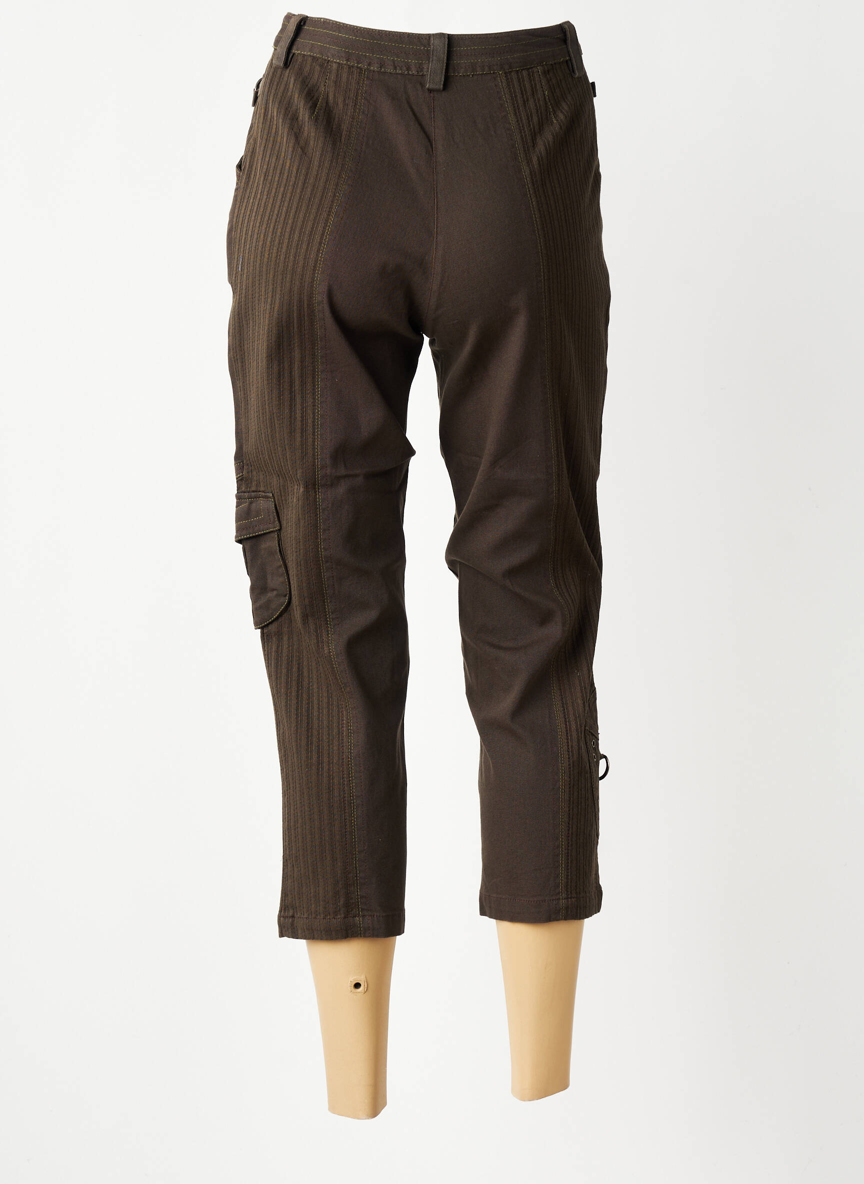 Pantacourt stretch taille normale vert JAC JAC femme