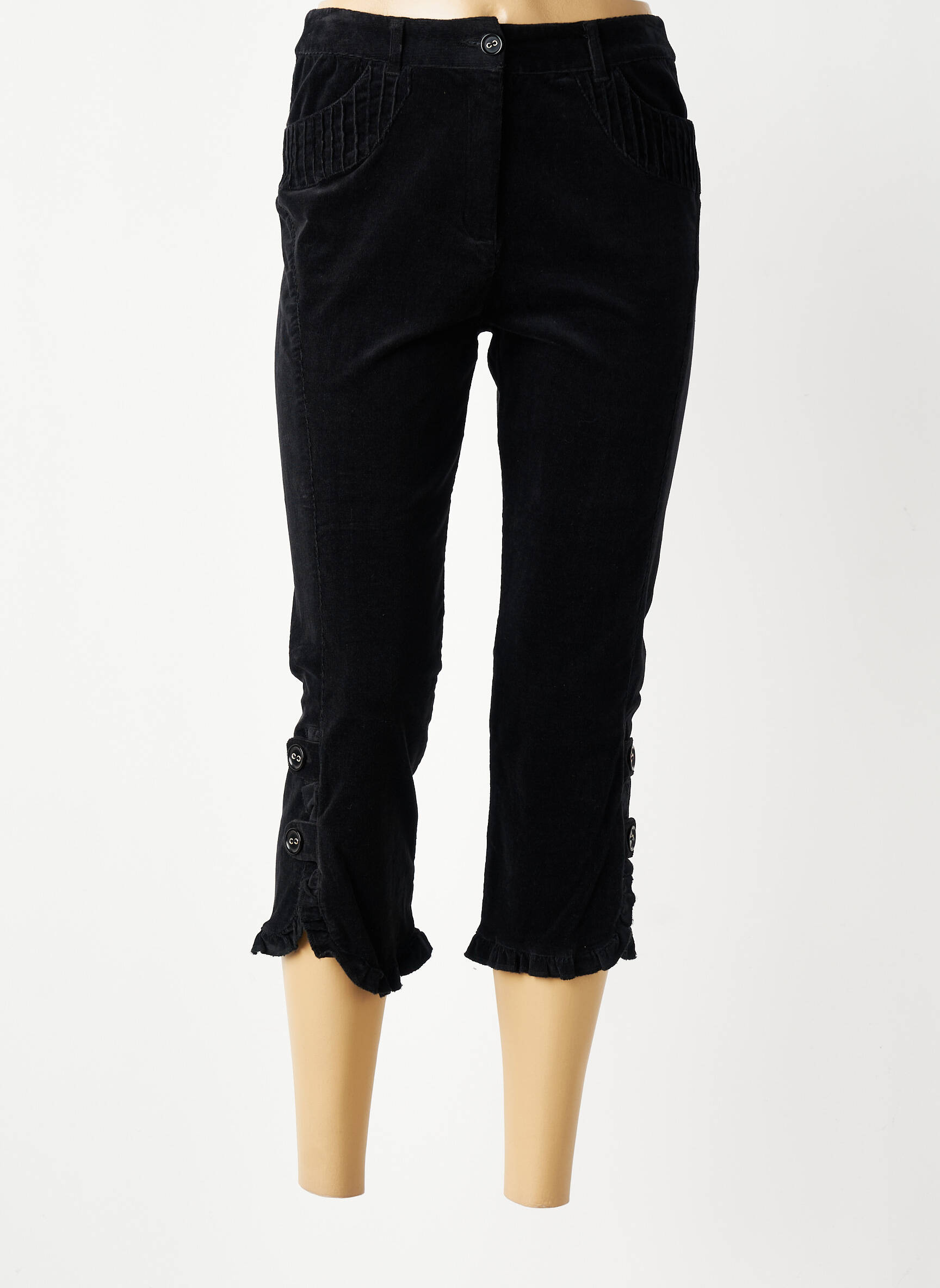 Pantacourt stretch taille normale noir FREDA femme