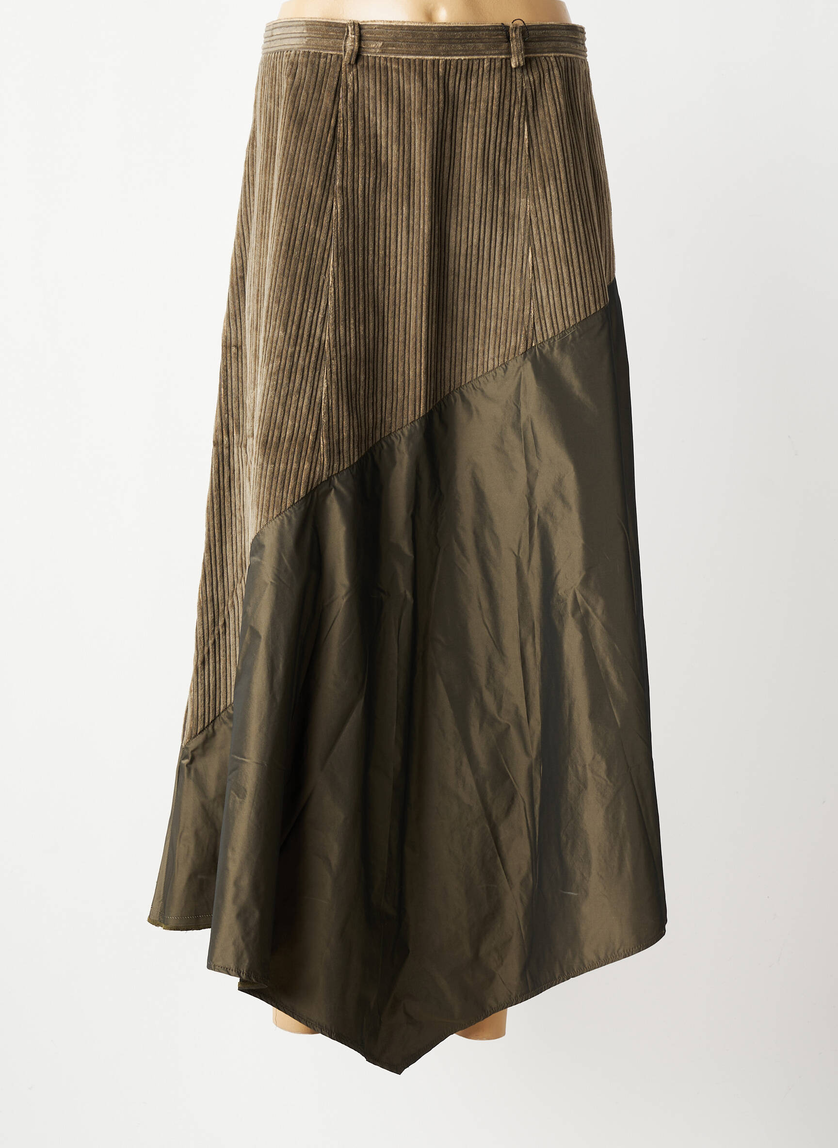 Jupe longue fermeture zippée au dos vert ROSA ROSAM femme