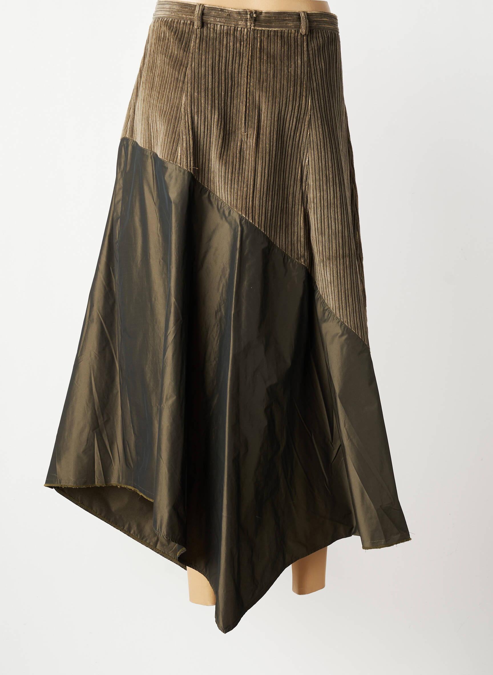 Jupe longue fermeture zippée au dos vert ROSA ROSAM femme