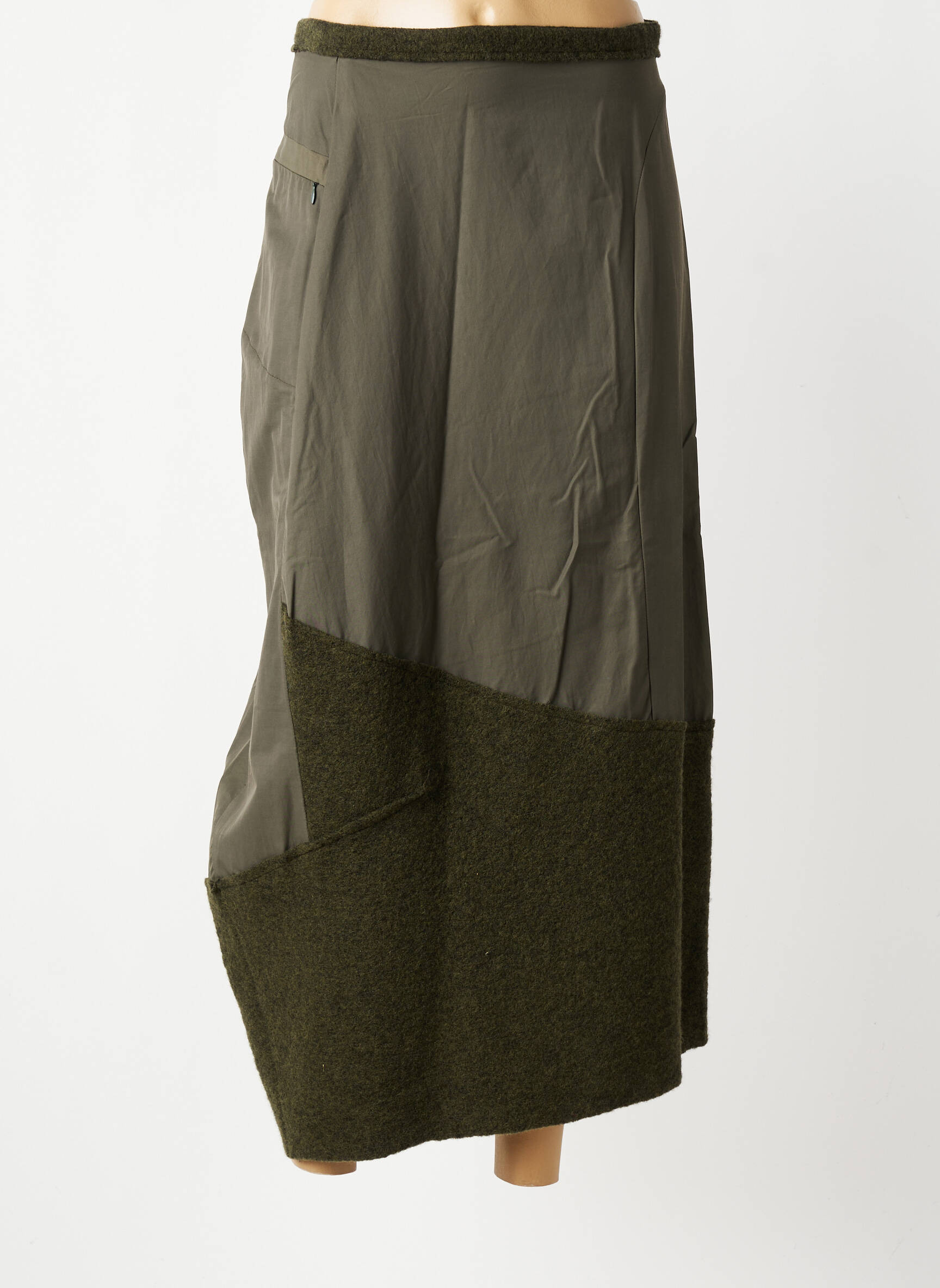 Jupe longue fermeture zippée au dos vert FILLE DES SABLES femme