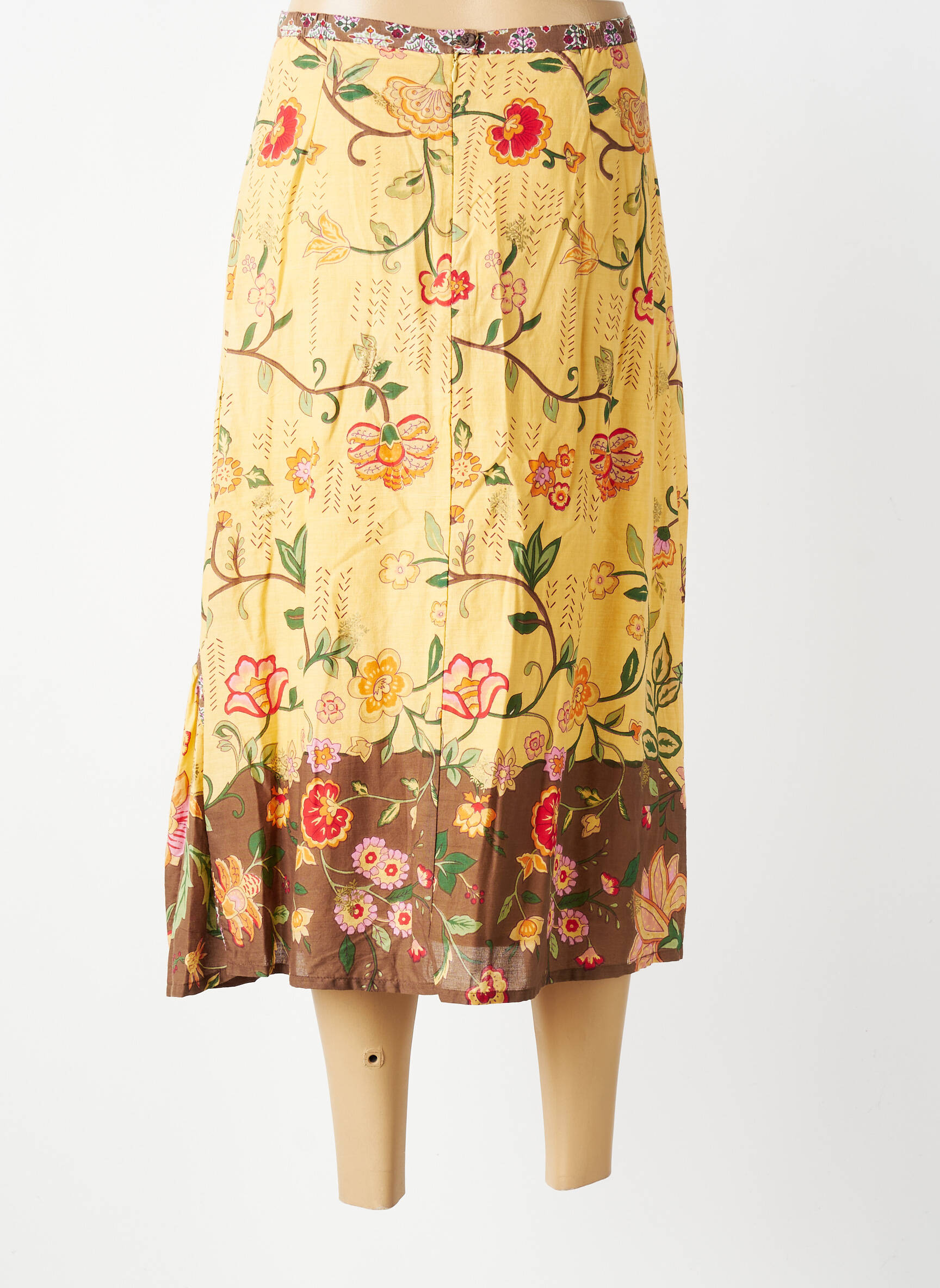 Jupe longue imprimé fantaisie jaune JAC JAC femme