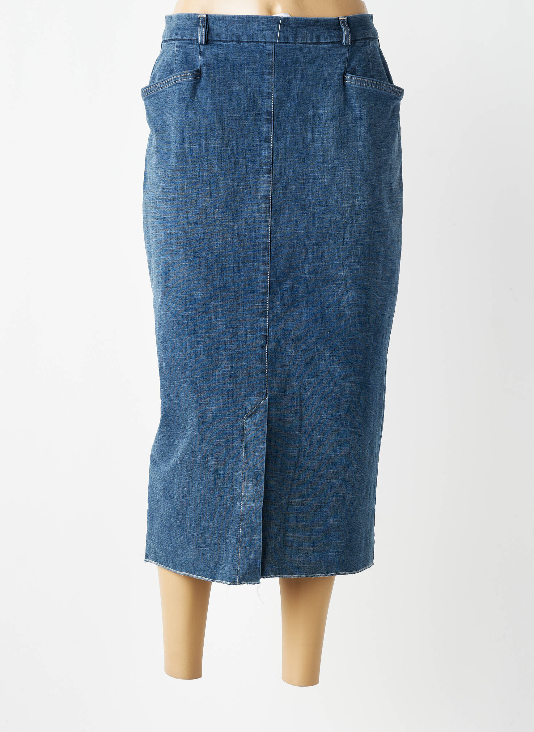 Jupe longue fermeture zippée au dos bleu ROSA ROSAM femme