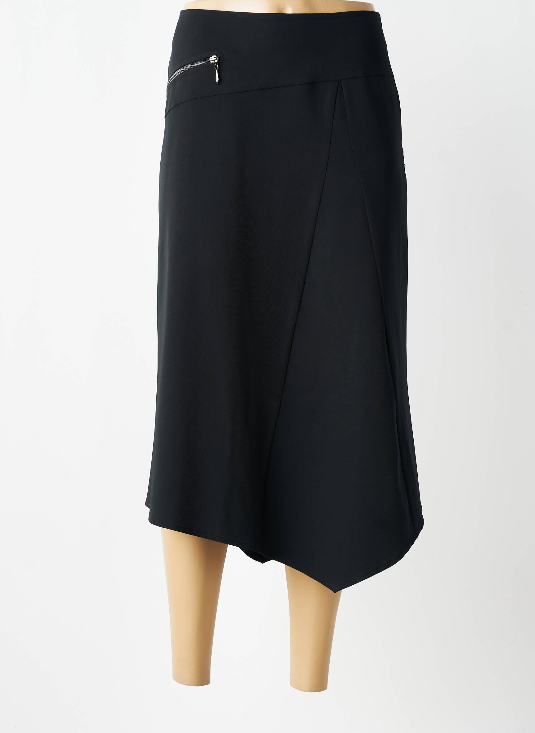 Jupe longue coupe droite noir MARIKA femme