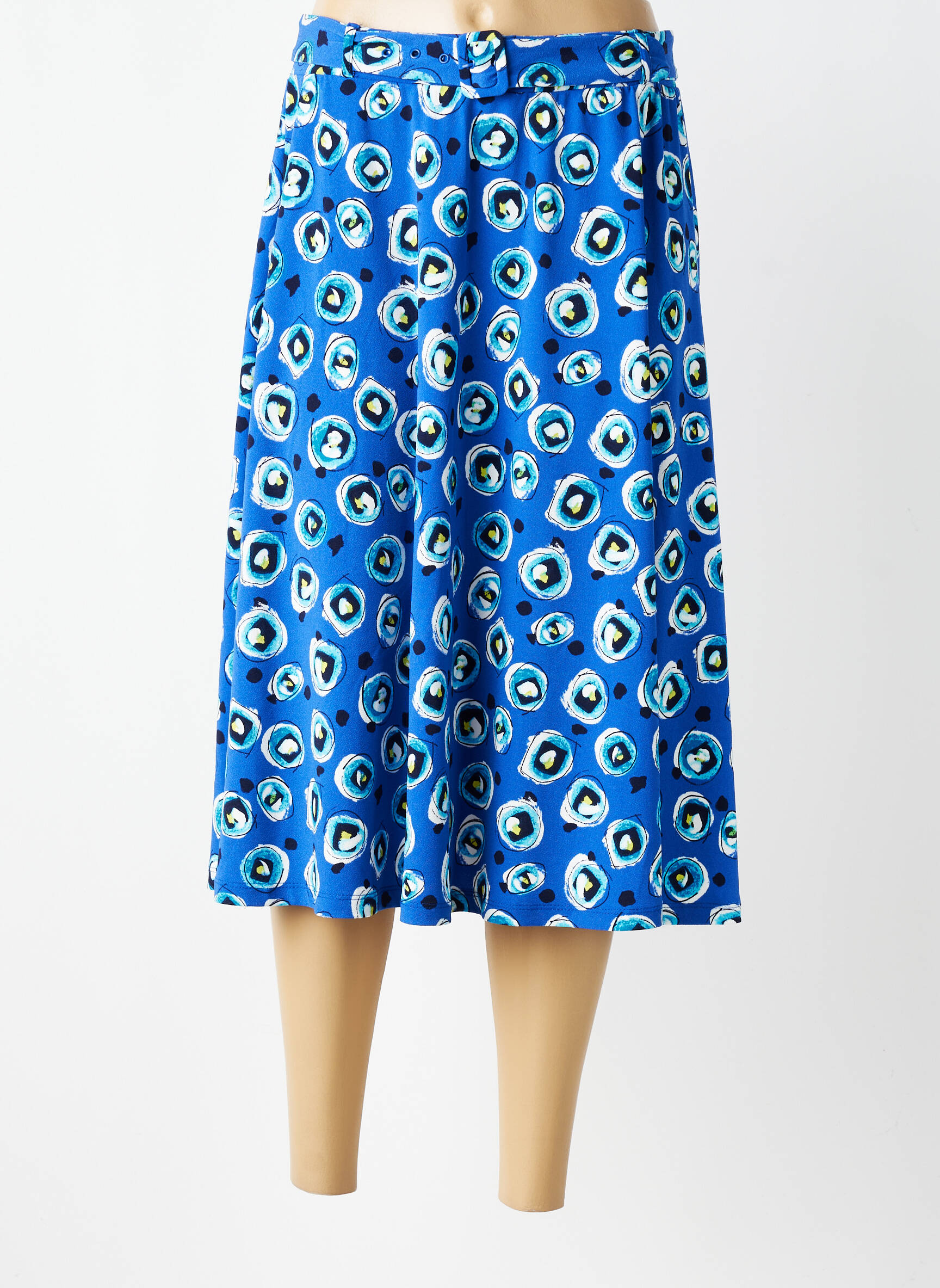 Jupe mi-longue stretch bleu SURKANA femme