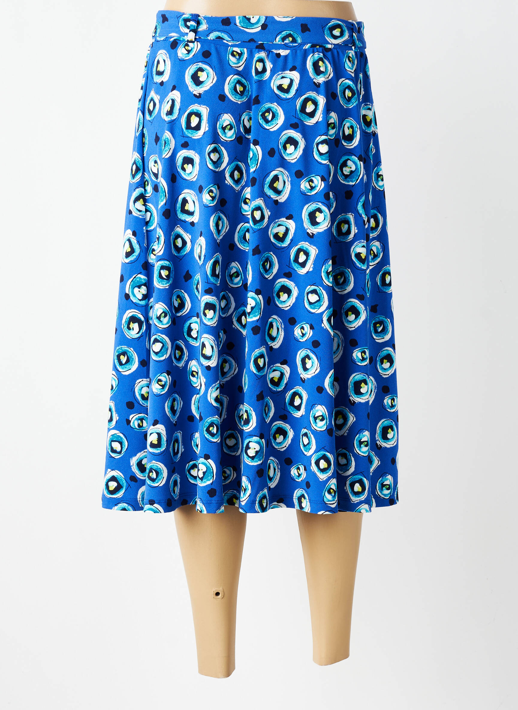 Jupe mi-longue stretch bleu SURKANA femme