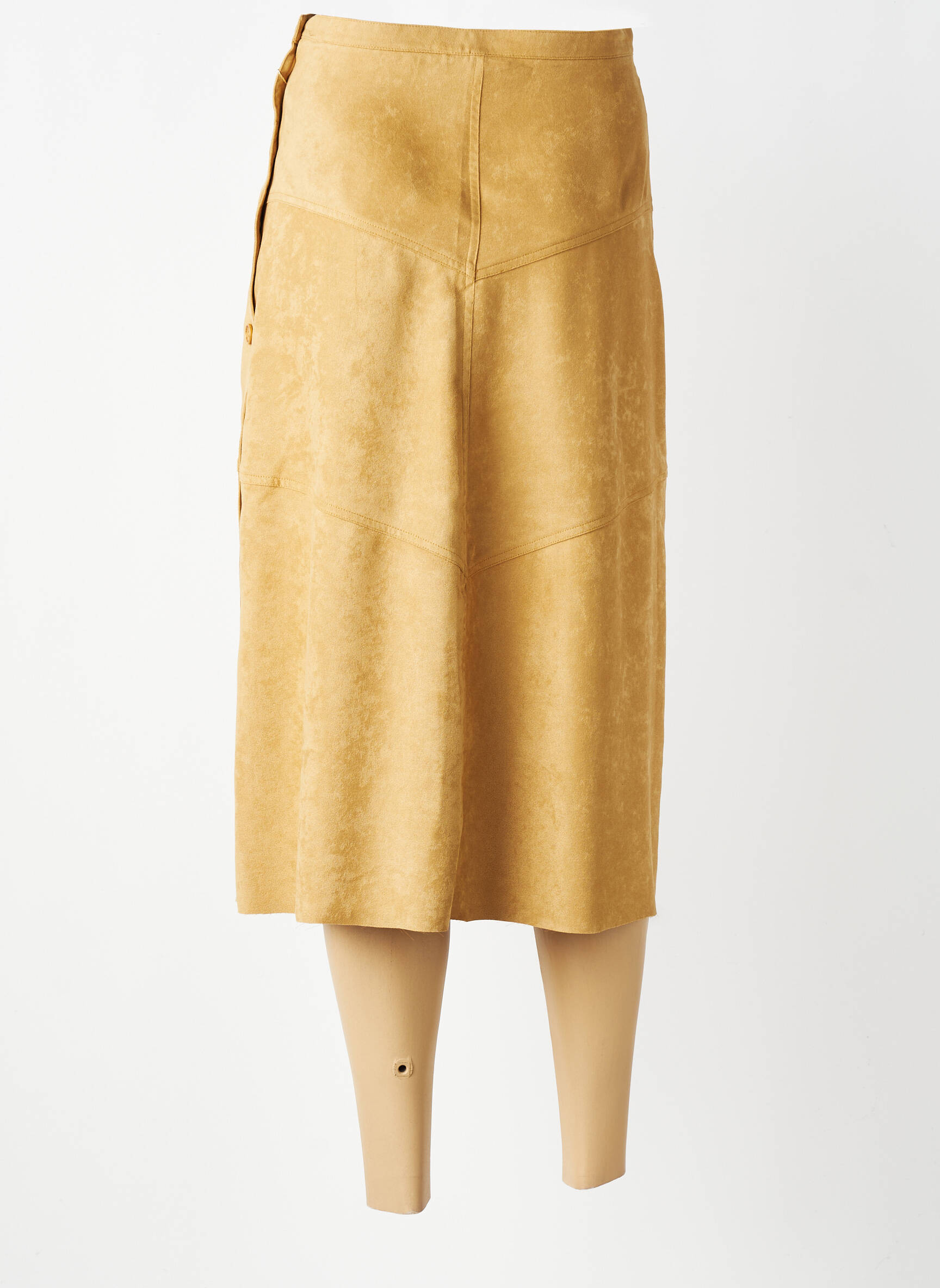Jupe mi-longue coupe droite beige ANTONELLE femme