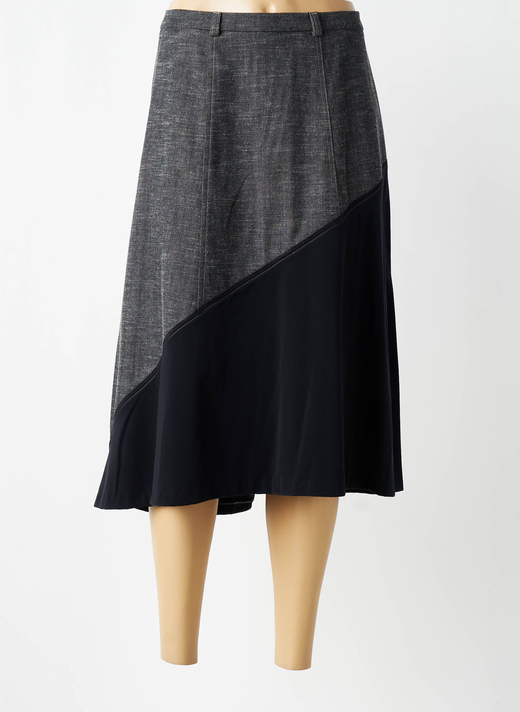 Jupe mi-longue stretch gris ROSA ROSAM femme
