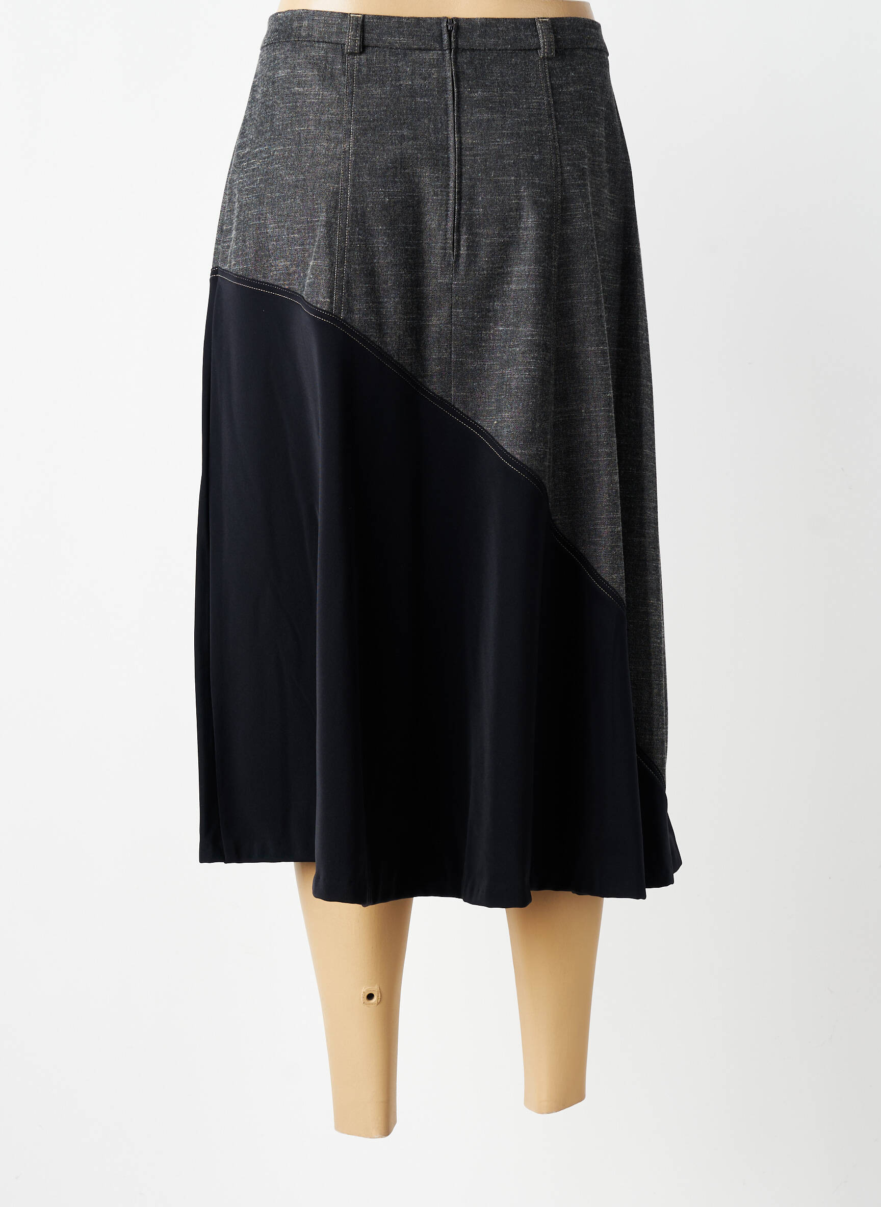 Jupe mi-longue stretch gris ROSA ROSAM femme