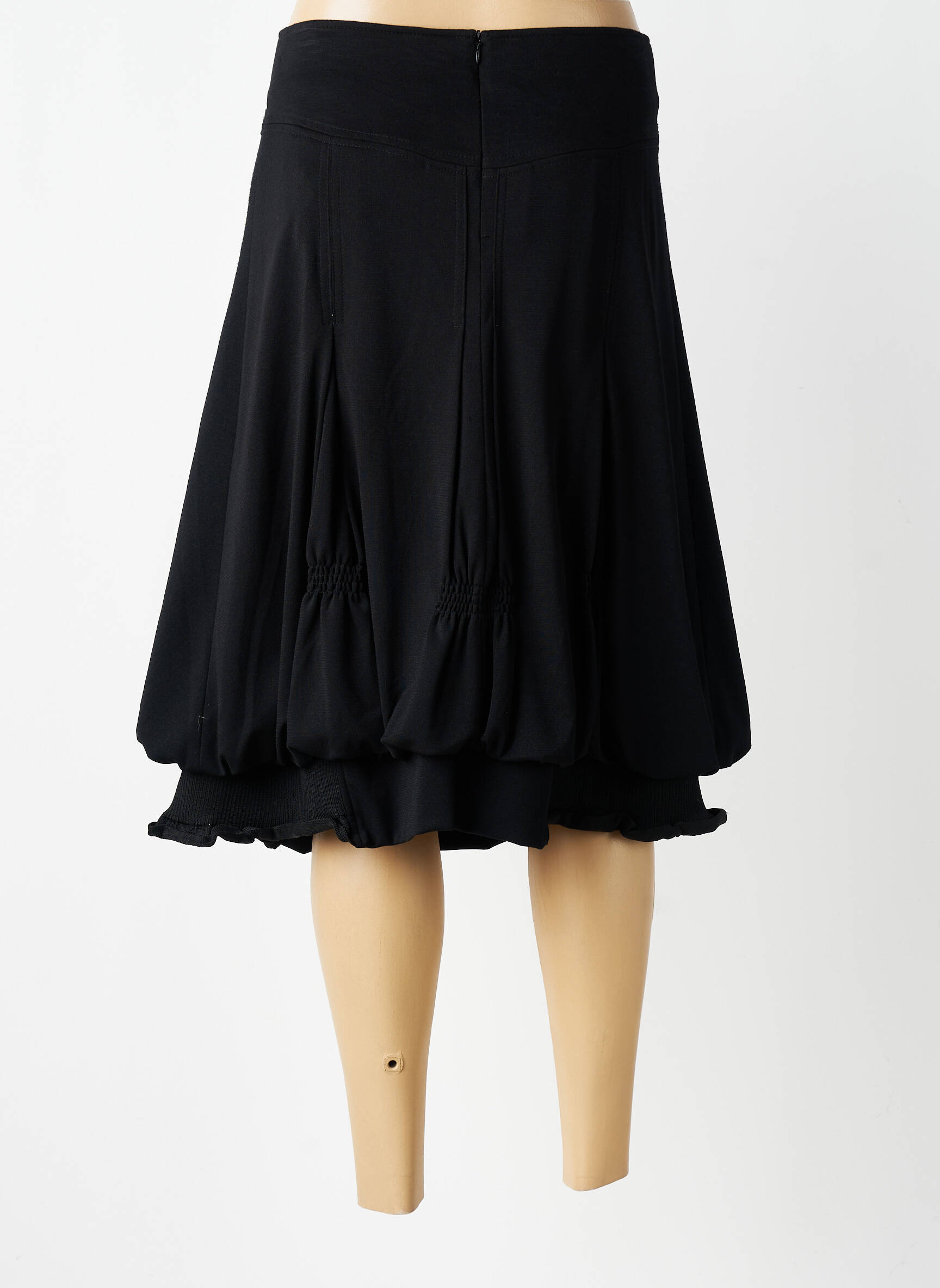 Jupe mi-longue stretch noir FILLE DES SABLES femme