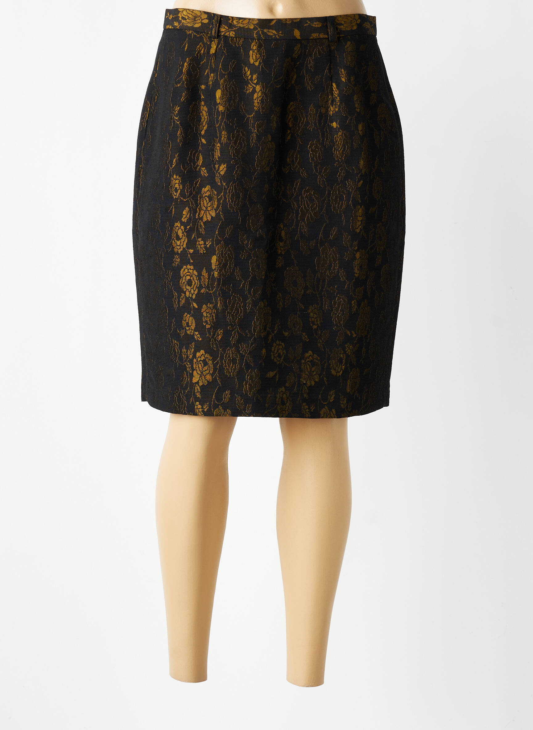 Jupe mi-longue coupe droite noir ROSA ROSAM femme