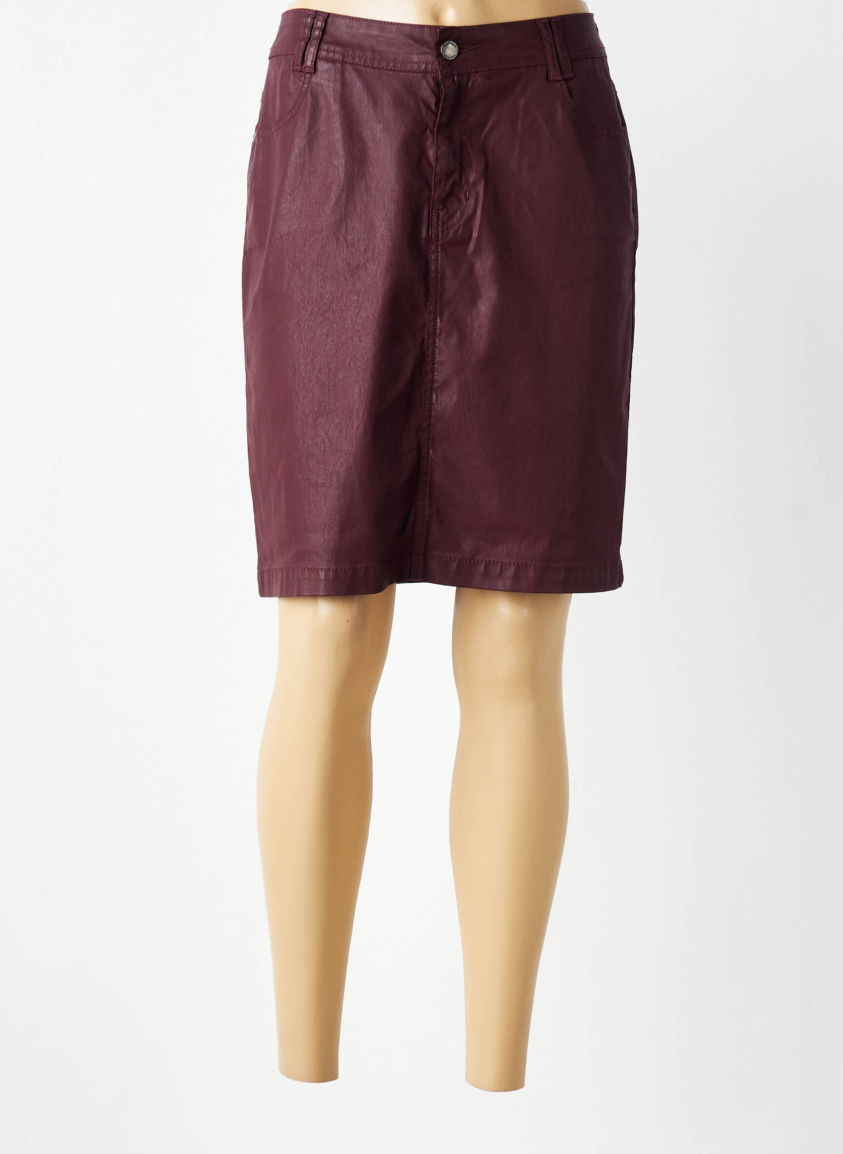 Jupe mi-longue stretch violet KANOPE femme