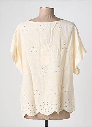 Top coupe fluide manches courtes beige L'ATELIER D'ANNA femme