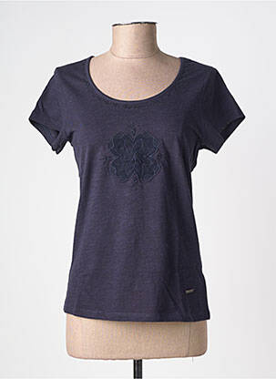 T-shirt stretch manches courtes bleu AGATHE & LOUISE femme