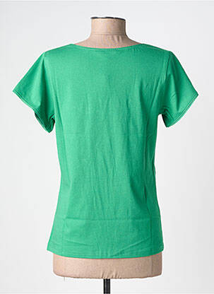 T-shirt col v manches courtes vert AGATHE & LOUISE femme