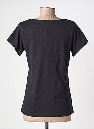 T-shirt col v manches courtes noir AGATHE & LOUISE femme