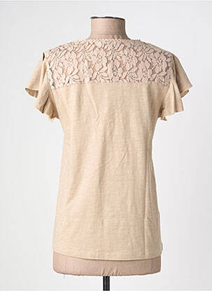 Top stretch manches courtes beige AGATHE & LOUISE femme