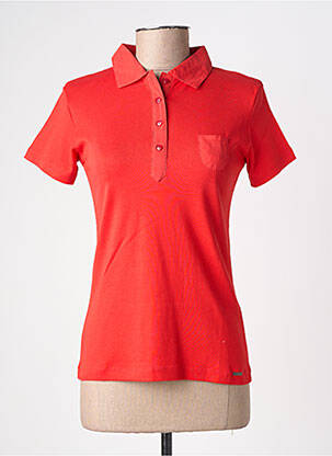 Polo stretch manches courtes rouge FELINO femme