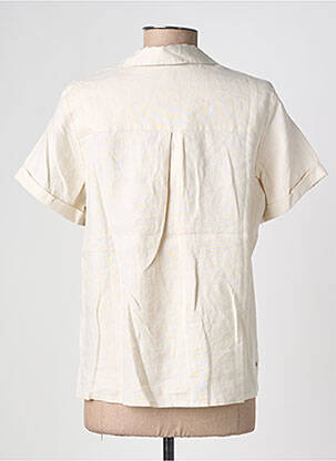 Chemisier coupe droite manches courtes beige FREDA femme