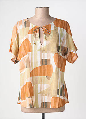 Blouse légère et transparente manches courtes orange L'ATELIER D'ANNA femme