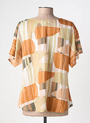 Blouse légère et transparente manches courtes orange L'ATELIER D'ANNA femme