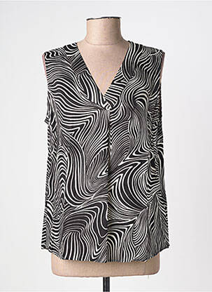 Blouse tissage popeline sans manche noir BARILOCHE femme