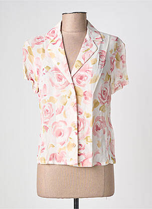 Chemisier imprimé fleurs manches courtes rose ANTONELLE femme