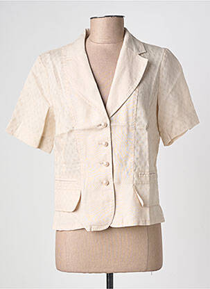 Chemisier coupe cintrée manches courtes beige FREDA femme